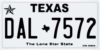 TX license plate DAL7572