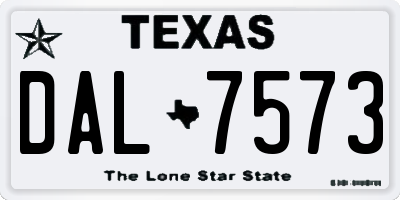 TX license plate DAL7573