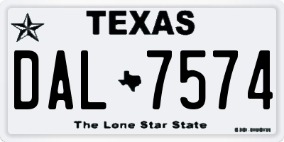 TX license plate DAL7574