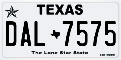 TX license plate DAL7575