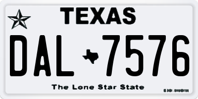 TX license plate DAL7576