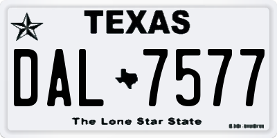 TX license plate DAL7577