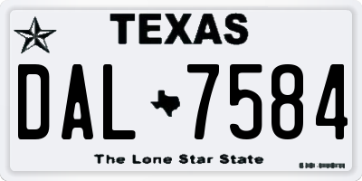 TX license plate DAL7584