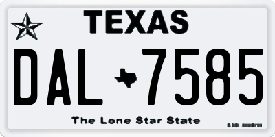 TX license plate DAL7585