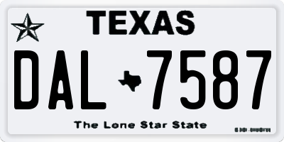 TX license plate DAL7587