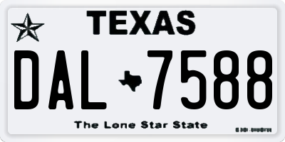 TX license plate DAL7588