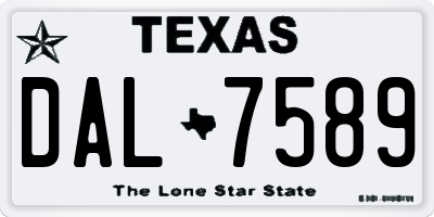 TX license plate DAL7589
