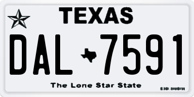 TX license plate DAL7591