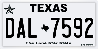 TX license plate DAL7592