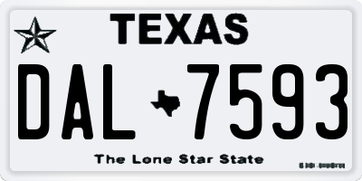 TX license plate DAL7593