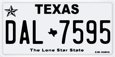 TX license plate DAL7595