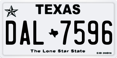 TX license plate DAL7596