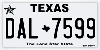 TX license plate DAL7599