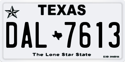 TX license plate DAL7613