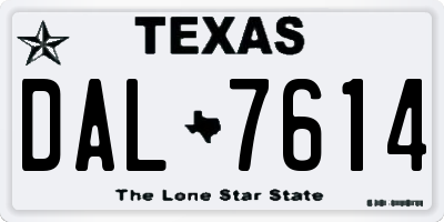 TX license plate DAL7614