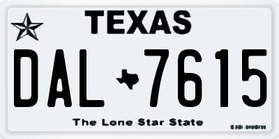 TX license plate DAL7615