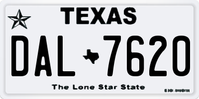 TX license plate DAL7620