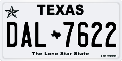 TX license plate DAL7622