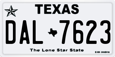 TX license plate DAL7623