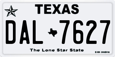 TX license plate DAL7627