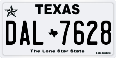 TX license plate DAL7628