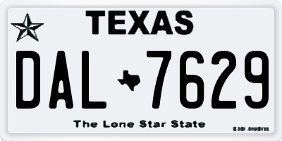 TX license plate DAL7629