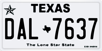 TX license plate DAL7637