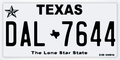 TX license plate DAL7644