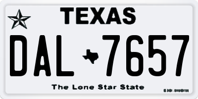 TX license plate DAL7657