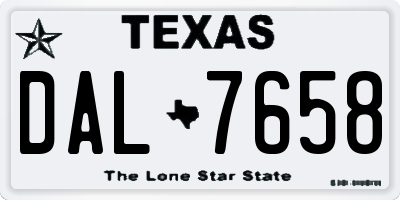 TX license plate DAL7658