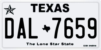 TX license plate DAL7659