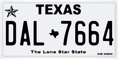 TX license plate DAL7664