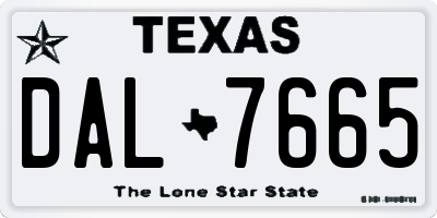 TX license plate DAL7665