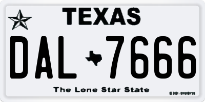TX license plate DAL7666