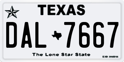 TX license plate DAL7667
