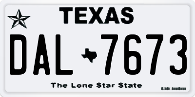 TX license plate DAL7673