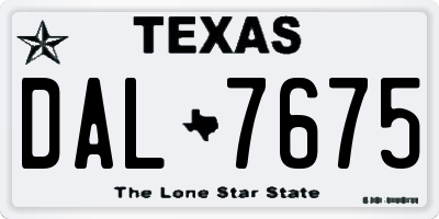 TX license plate DAL7675