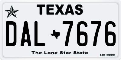 TX license plate DAL7676