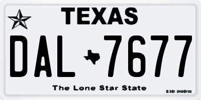 TX license plate DAL7677