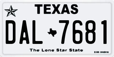 TX license plate DAL7681
