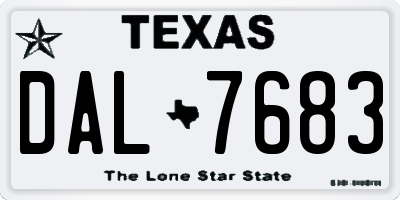 TX license plate DAL7683