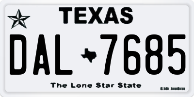 TX license plate DAL7685