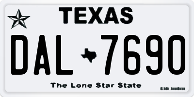 TX license plate DAL7690
