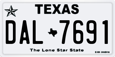TX license plate DAL7691