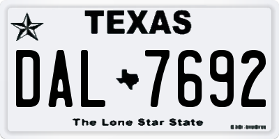 TX license plate DAL7692