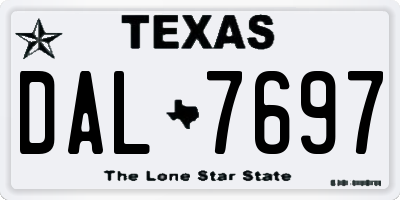 TX license plate DAL7697