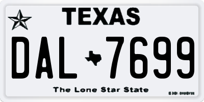 TX license plate DAL7699