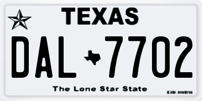 TX license plate DAL7702