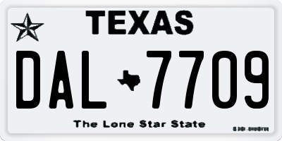TX license plate DAL7709