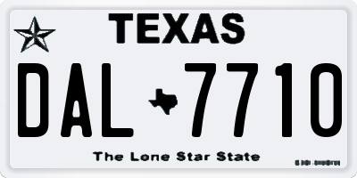 TX license plate DAL7710